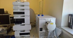 HPLC system connected to a mass spectrometer in a quality control laboratory, the instrument type pharma QC freshers in Ahmedabad are screened on