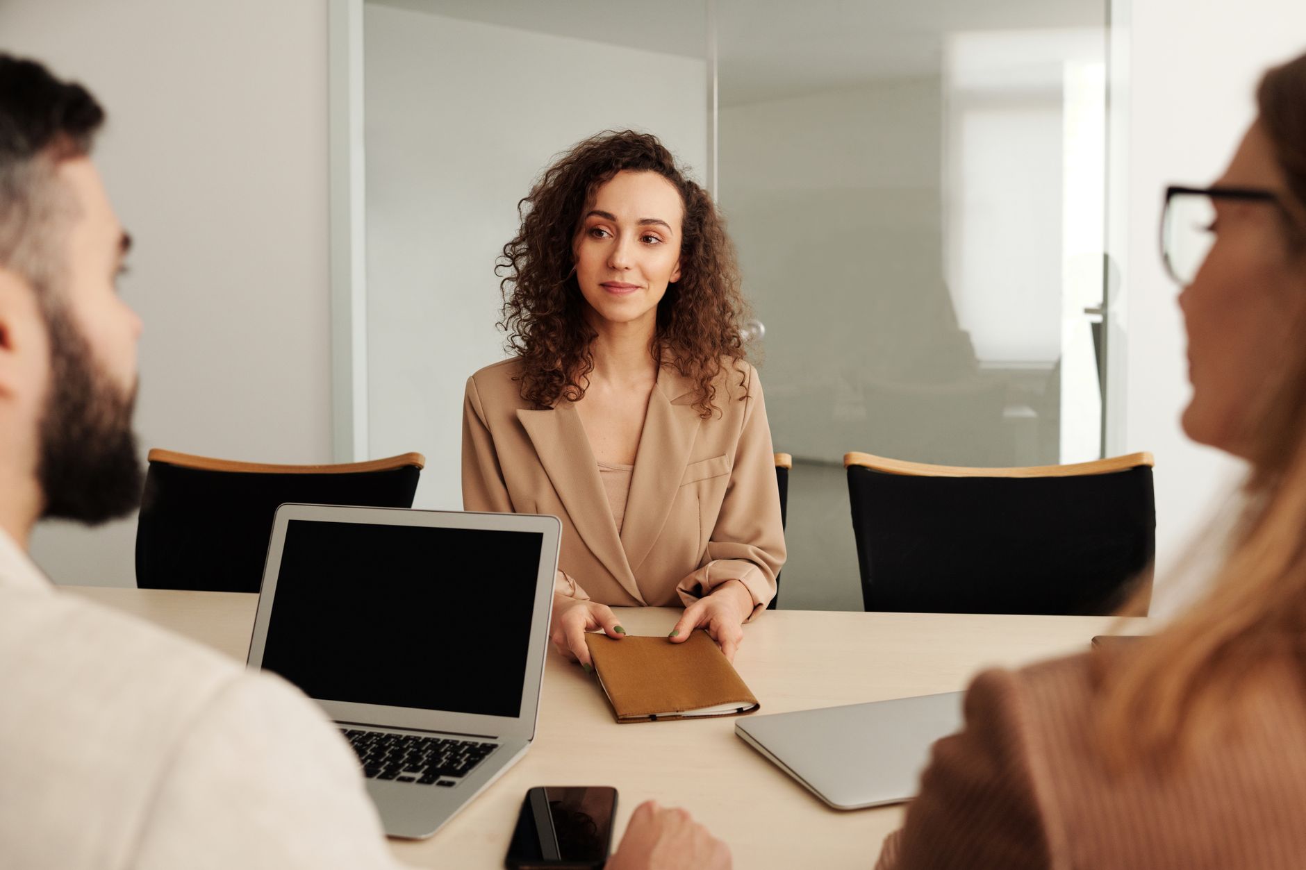 Non IT job consultancy in Hyderabad - woman candidate in professional job interview